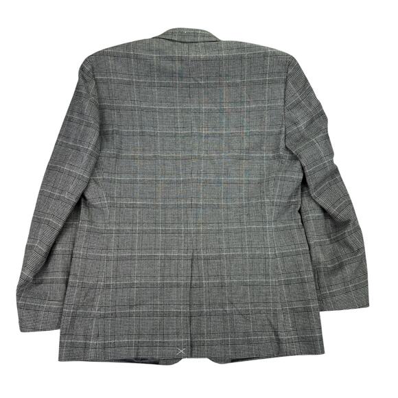 Michael Kors Mens Classic Fit Plaid Stretch Sport Coat Black White 42R - Picture 4 of 5